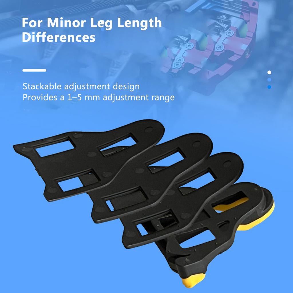 Road Bike Cleat Shim Kit, Cleat Spacer Set with M5 Screws for SPD-SL Cleats, Leg Length Discrepancy Correction