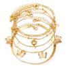 5pcs/set Women's Classic Stackable Anklet Suitable For Daily Wear A Gift Butterfly Heart Pendant Simple For Holidays Chain Design High Quality