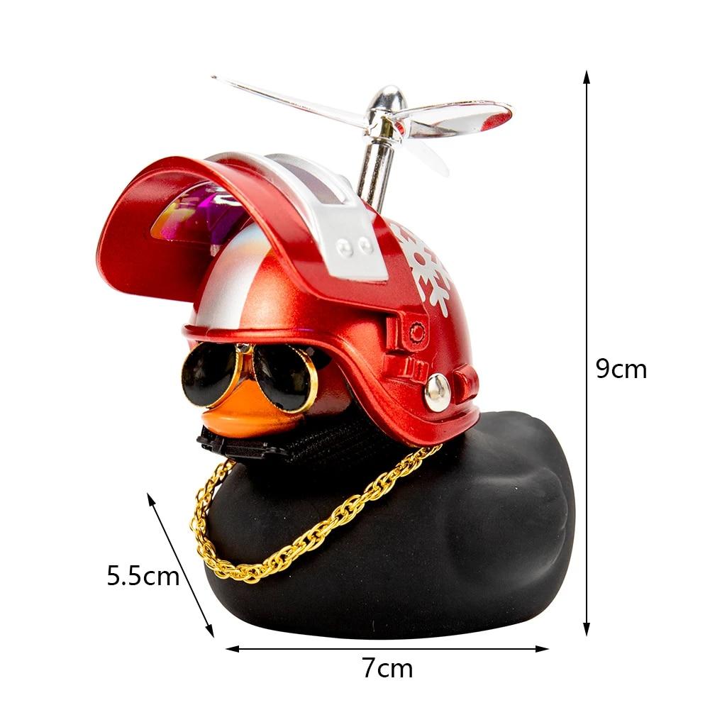 Motorcycle Accessories Helmet Broken Wind Small Black Duck Dashboard Rearview Mirror Standing Camouflage Helmet Mini Black Duck