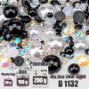 VDD 30/60/100/200g Mix Size ABS Half Round Pearls Flatback Beads Color Resin Rhinestone Crafts Nail Art DIY Decoration