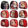 Reusable Holiday Auto Decor Christmas Car Headrest Cover, Elastic Stretch Santa Deer Print Decorative Covers for Holidays Protector, Universal