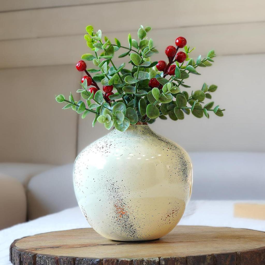 Metal Flower Vase for Home Decor | Table Decorative Item for Bedroom Living Room Office | Best Gift