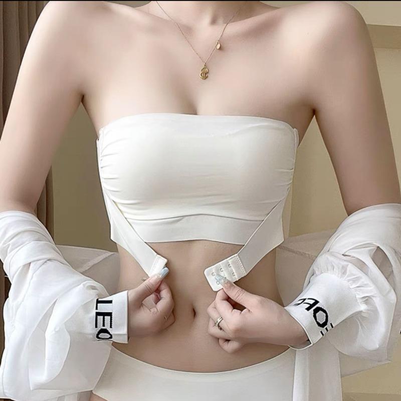 Women gather thin big breasts, show small breasts, wrap breasts, anti-light bra cover, fixed in summer, lift and close sub-breasts, tube top underwear