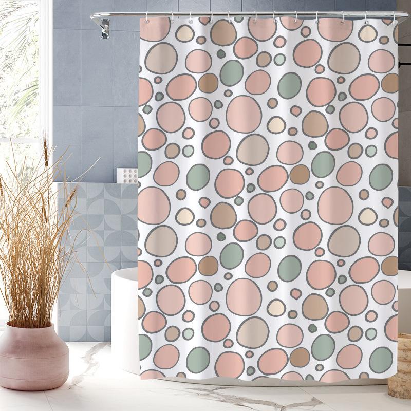 

Creative Simple Digital Print Shower Curtain Waterproof Polyester Bathroom Curtain W60H190(CM)-1 Pcs