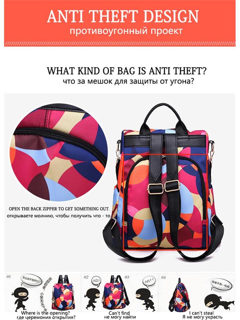 2024 Women's Korean Style Fashion Backpack: Versatile Oxford Cloth Anti-theft Design with Pendant