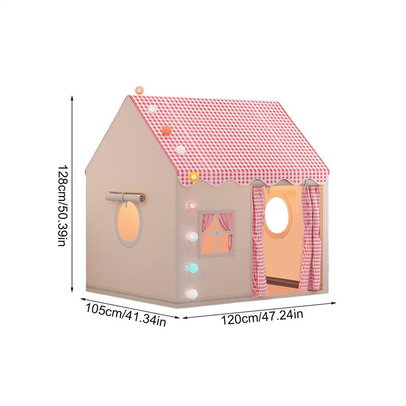 Large Indoor Play Tent for Kids Foldable Princess Castle Playhouse Kids Secret Base Playhouse Tent Bed Game