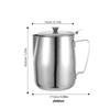 Stainless Steel Coffee Milk Frothing Pitcher Lid 350Ml Precision Spout Latte Art Espresso Milk Frother Jug Handle Coffee