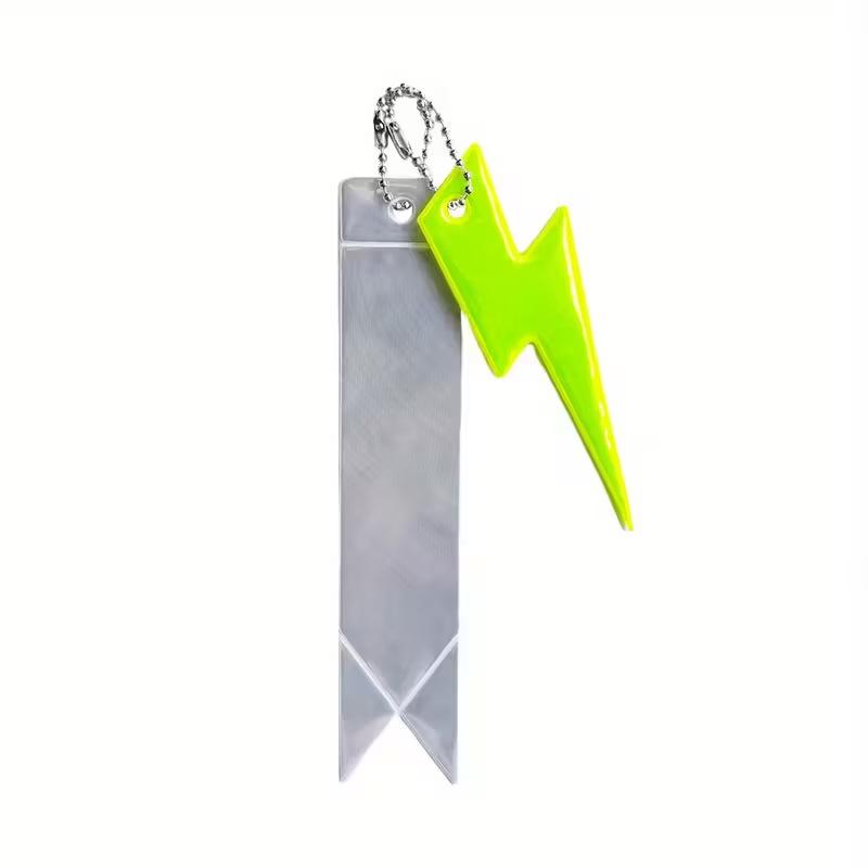 5Pcs Safety Reflective Strip And Keychain Set Unisex Outdoor Night Running And Cycling Handheld Nighttime Reflective Pendant