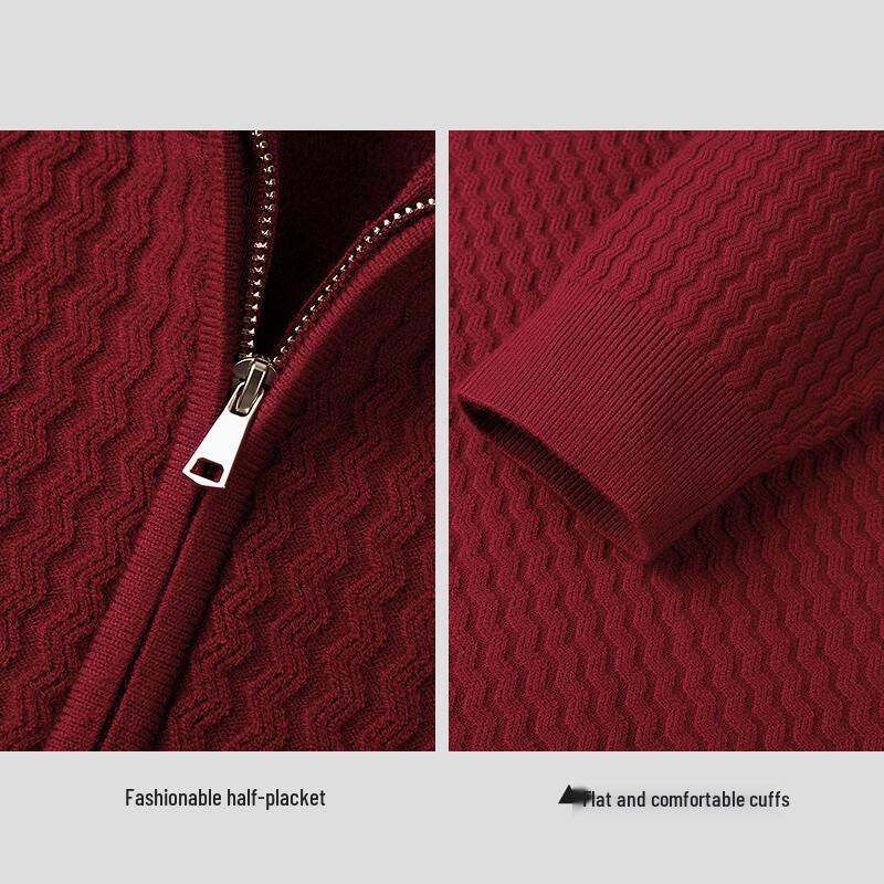 HLA Men's Mock Neck Long Sleeve Pullover Knit Sweater