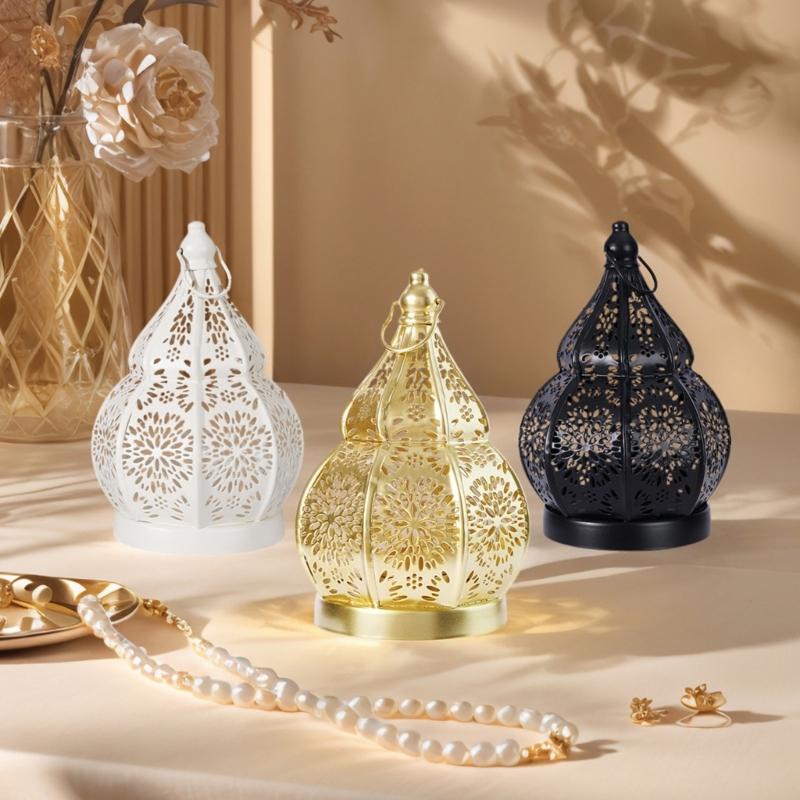Iron Art Gourd Hollow Candlestick Projection Home Decoration Ornament Garden Courtyard Decoration Accessories