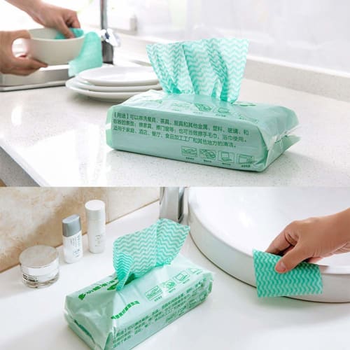 Counter Cloths, Table Dusters, Nonwoven Fabric Dishcloths, Stylish, Reusable, Commercial Use, 320-Count, 4-Piece Set