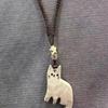 Kawaii Cartoon Cat Pendant Necklace for Women Retro Ethnic Style Kitten Star Beads Rope Chain Choker Party Jewelry Accessories