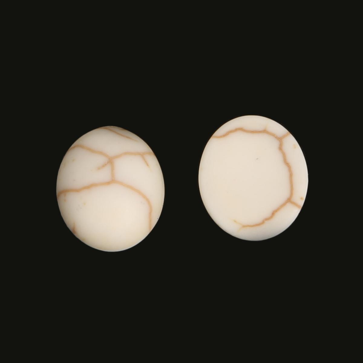 

Бірюзові намистини Гаулітовий камінь Кабошон Намистини Напівовальні ювелірні вироби з плоскою спинкою Підходять Кільця своїми руками Браслети Матеріал 10x12mm 20pcs білий