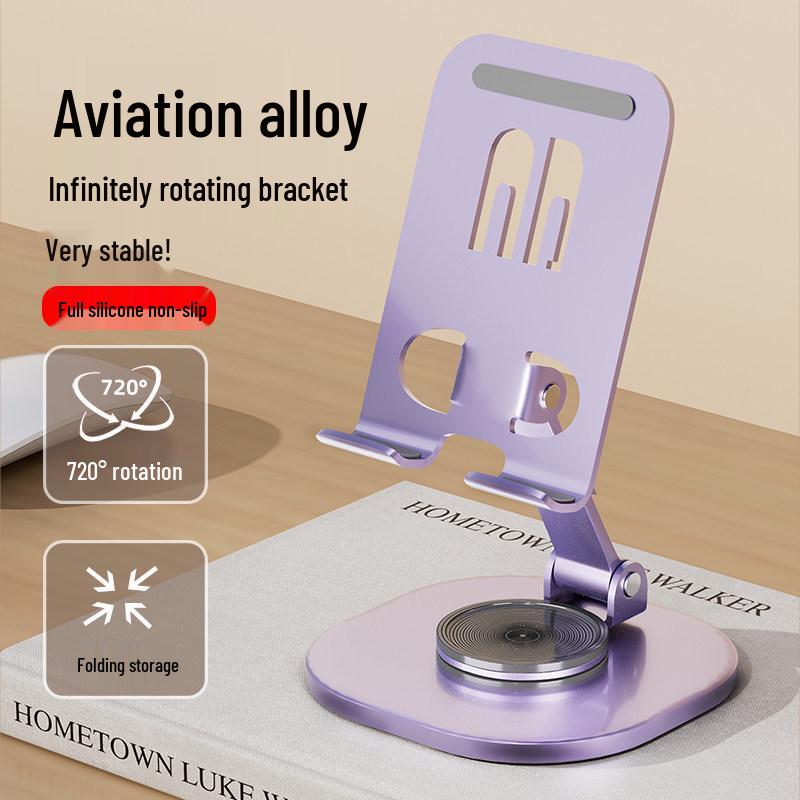 Rotatable Foldable Desktop Phone & Tablet Holder for Live Video