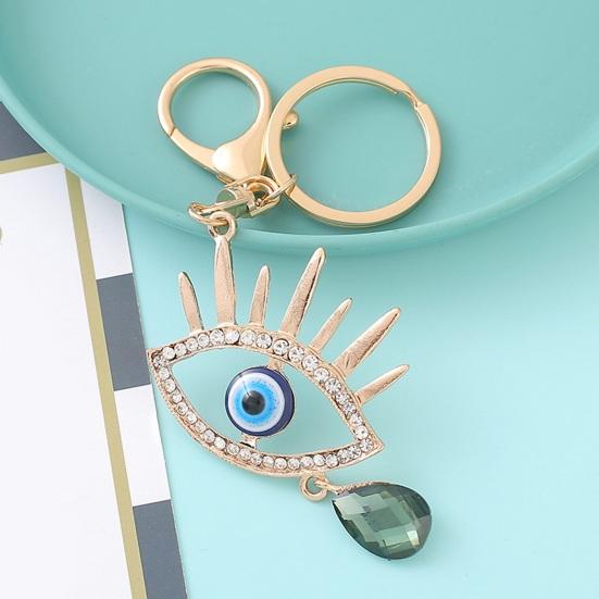 Keychain Sparkling Rhinestones Blue Eye Pendant Keychain Lobster Clasp Key Holder Bags Keys Mobile Phones Accessory