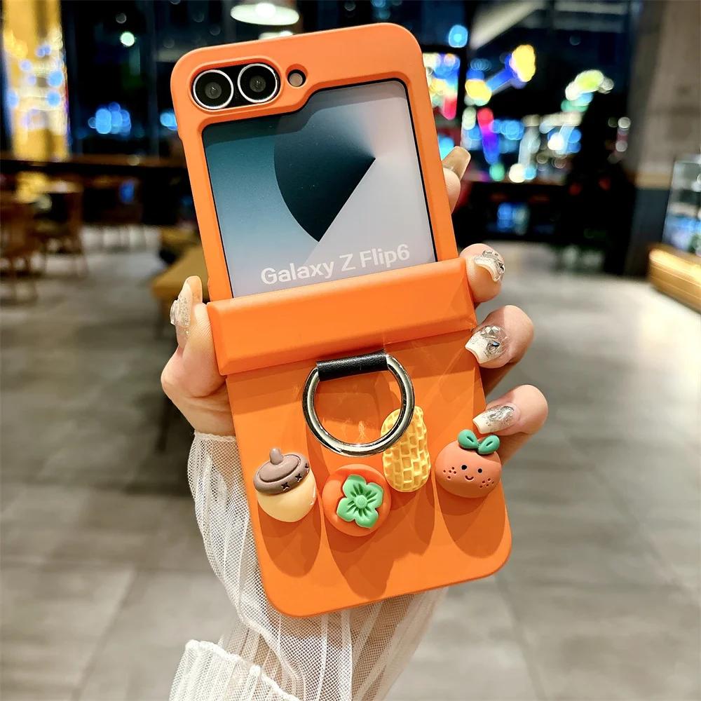 

Ins Korean Cute Ring Holder Hinge Protection Case for Samsung Galaxy Z Flip 5 6 4 3 Flip6 Colorful Bead Nylon Wrist Strap Cover for Samsung Z Flip 3