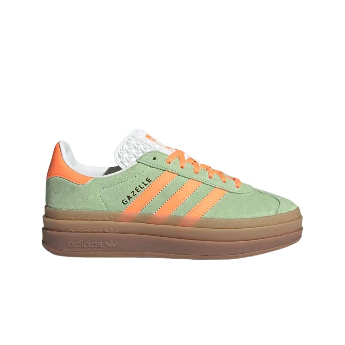 

(в) Adidas Gazelle Bold Полузеленый Искрящийся Кричащий Оранжевый 235