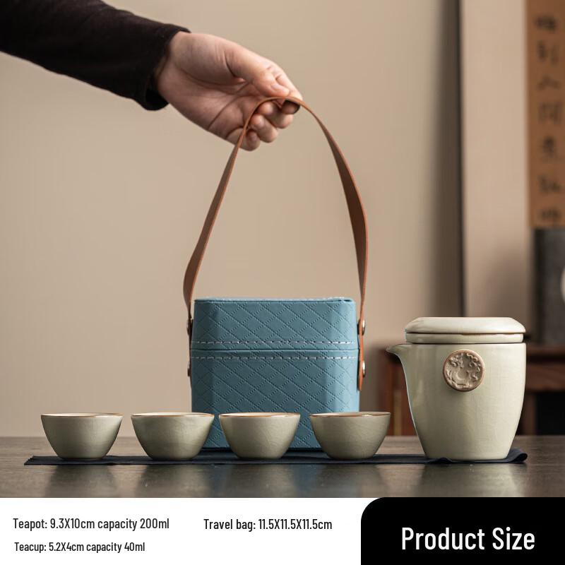 Shangqi Auspicious Dragon Portable Ceramic Tea Set