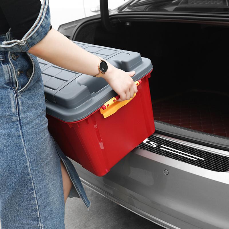 Car Rear Bumper Protective Sticker, Carbon Fiber Material, Scratch-resistant and Dirt-resistant Decorative Strip, Car Modification Parts.