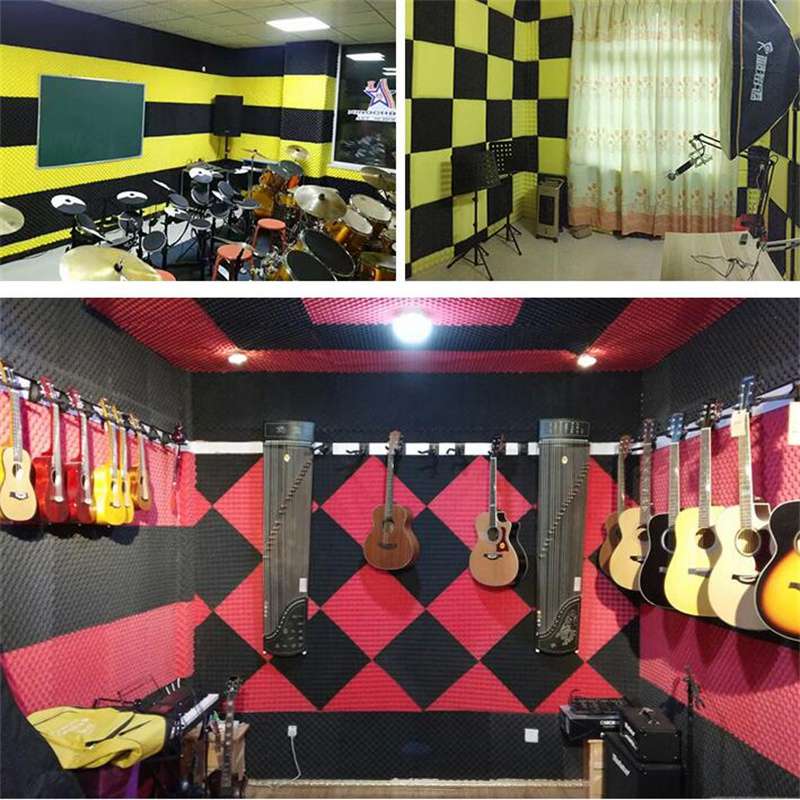 Dalles de mousse insonorisante haute densité 30 x 30 x 2,5 cm, mousse acoustique alvéolée en coton insonorisant pour studio audio KTV