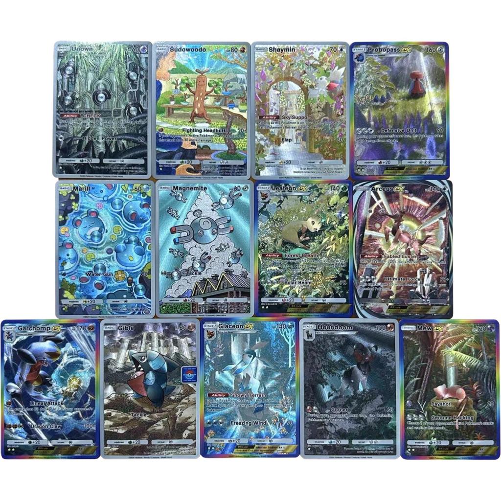 Diy Pokemon Pocket Charizard Blastoise Venusaur Mareep Series English Texture Flash Card Classic Game Anime Collection PTCG Y Kid Friendly