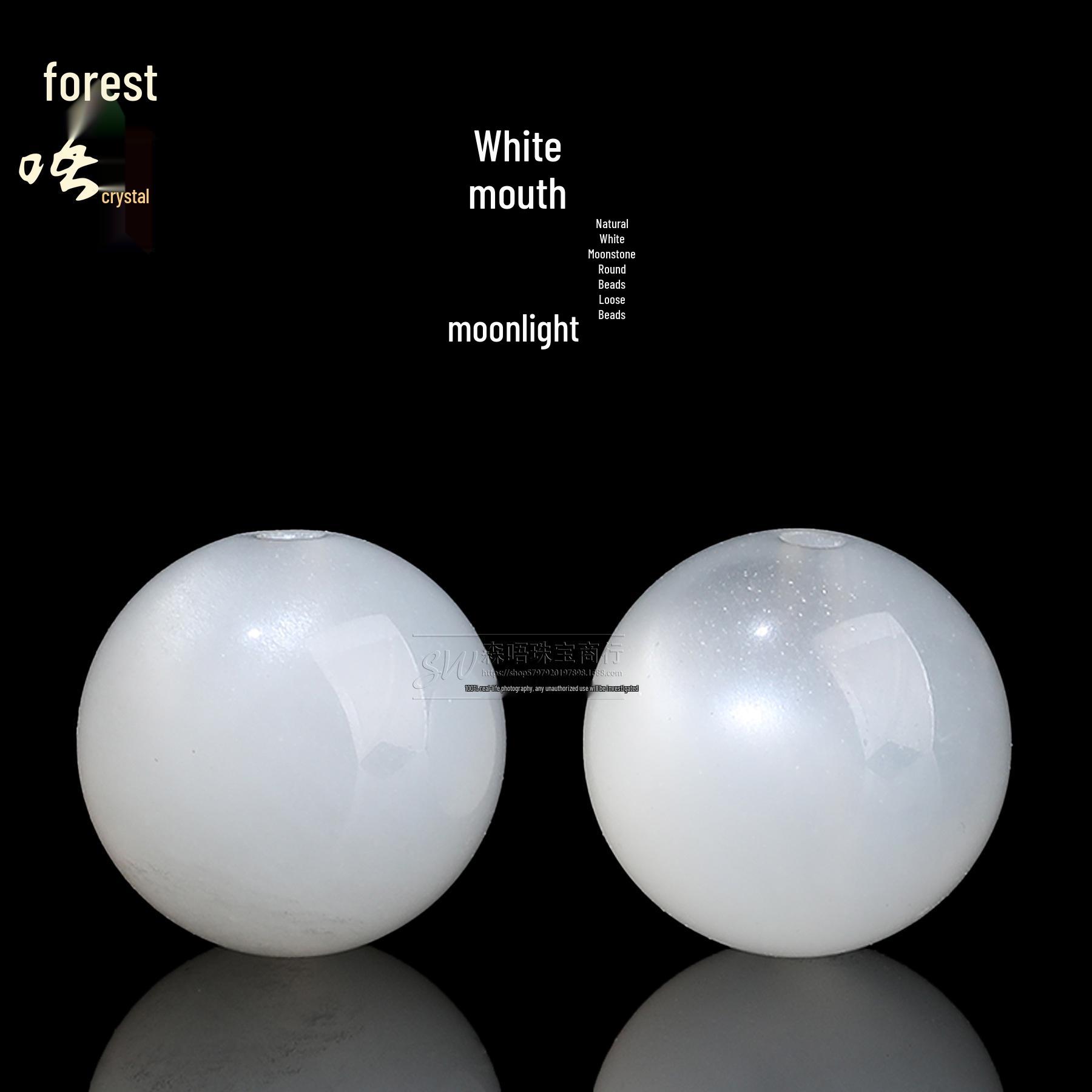 Forest Crystal Natural White Moonstone Round Beads for DIY Jewelry Accessories 6mm per bead