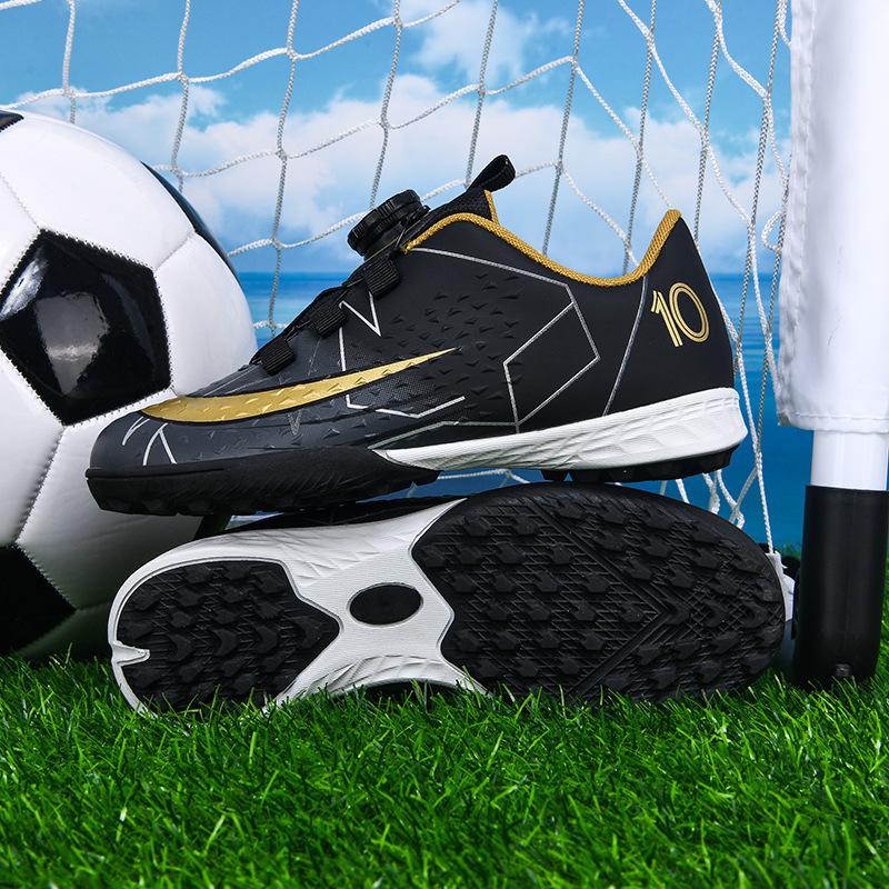 2025 New Children's Broken Nails Rotating Buckle Football Shoes Boys and Girls Primary School Students Training Shoes Artificial Grass Game Shoes