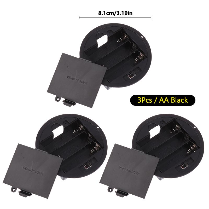 1/3Pcs 3 AAA/AA 4.5V Battery Case With Switch Cover Embedded Battery Holder Battery Storage Boxes Switch Socket Container
