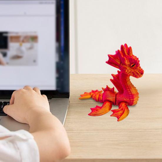 3D Printed Sea Dragon Figurine Movable Joints Dragon Figure Mini Articulated Dragon Model Fidget Toy Desktop Decoration Ornament