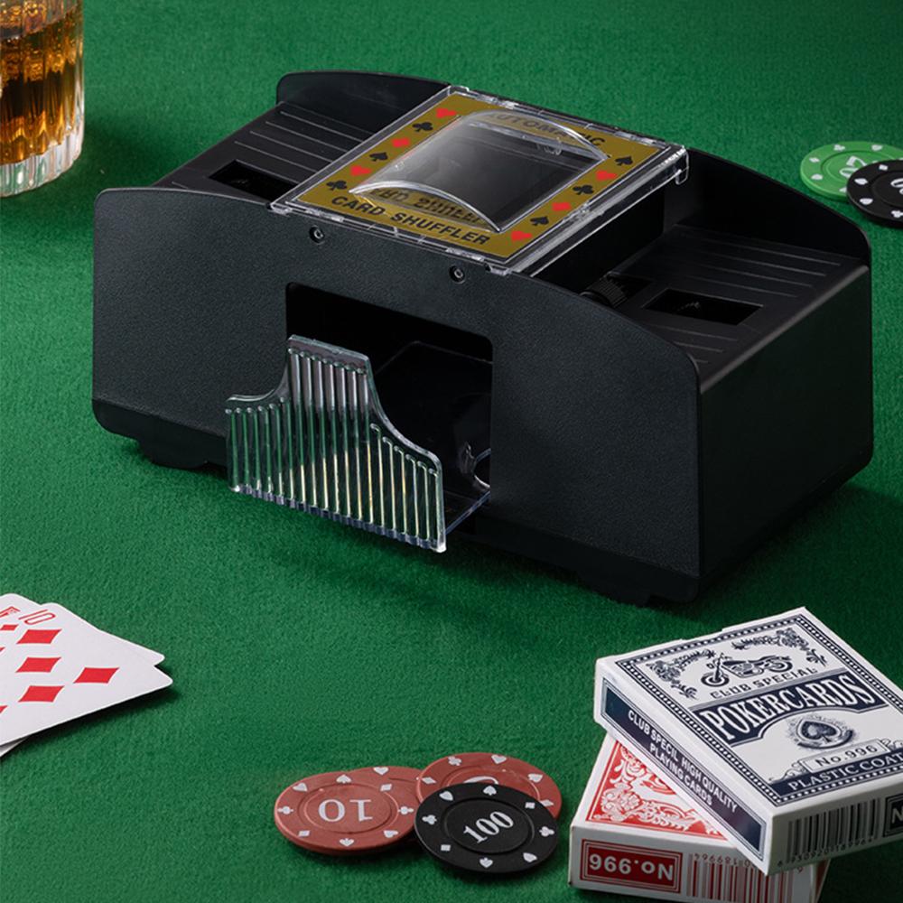 Automatic 2-Deck Card Shuffler For Home Travel Games
