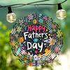 1 Stück Mandala Hänge-Windspiel mit "Happy Father's Day"-Design – Lebhaftes florales Muster, Metallkonstruktion