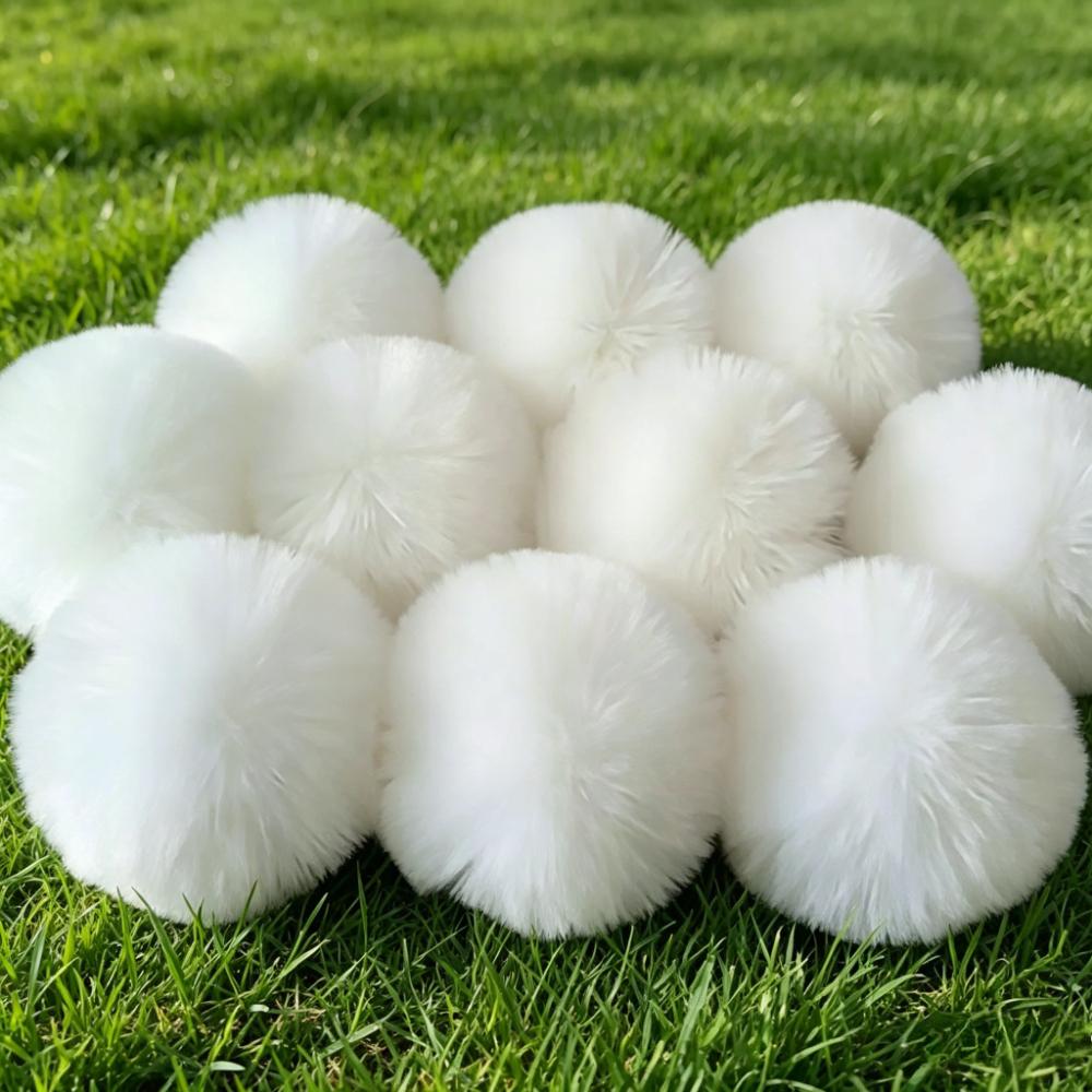 12pcs Faux Fur Pom Pom Balls Fluffy Pompoms for Hats Scarves Bags Keychains and DIY Craft Decoration Accessories