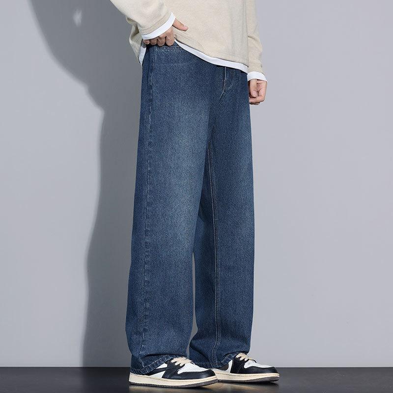 

Dmo Loose wide-leg jeans for boys, American retro casual straight-leg fashion brand high street plus size long pants XL
