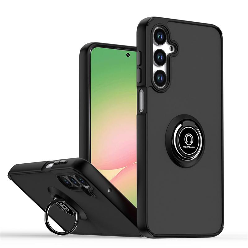 Matte Handyhüllen Für Samsung Galaxy A56 A36 A26 A16 Hülle mit Magnetischem Ringhalter Für Samsung S25 S22 S21 Ultra Plus S24 FE Hülle
