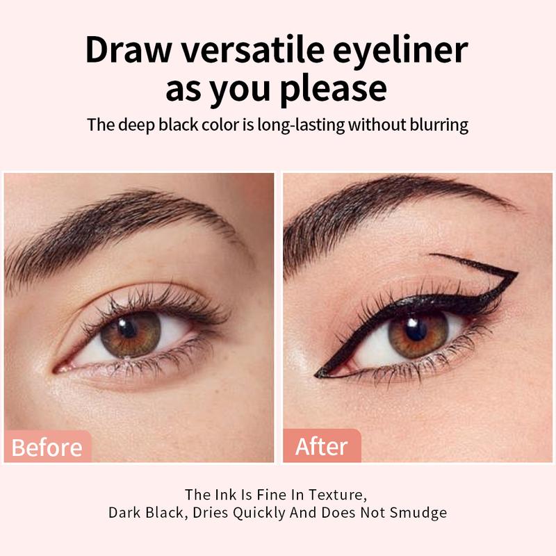 Rotating Winged Eyeliner Stamp Pen, Dual-Head Design for Precise Cat Eye & Winged Liner, Waterproof Smudge-Proof Formula, Quick-Drying Makeup