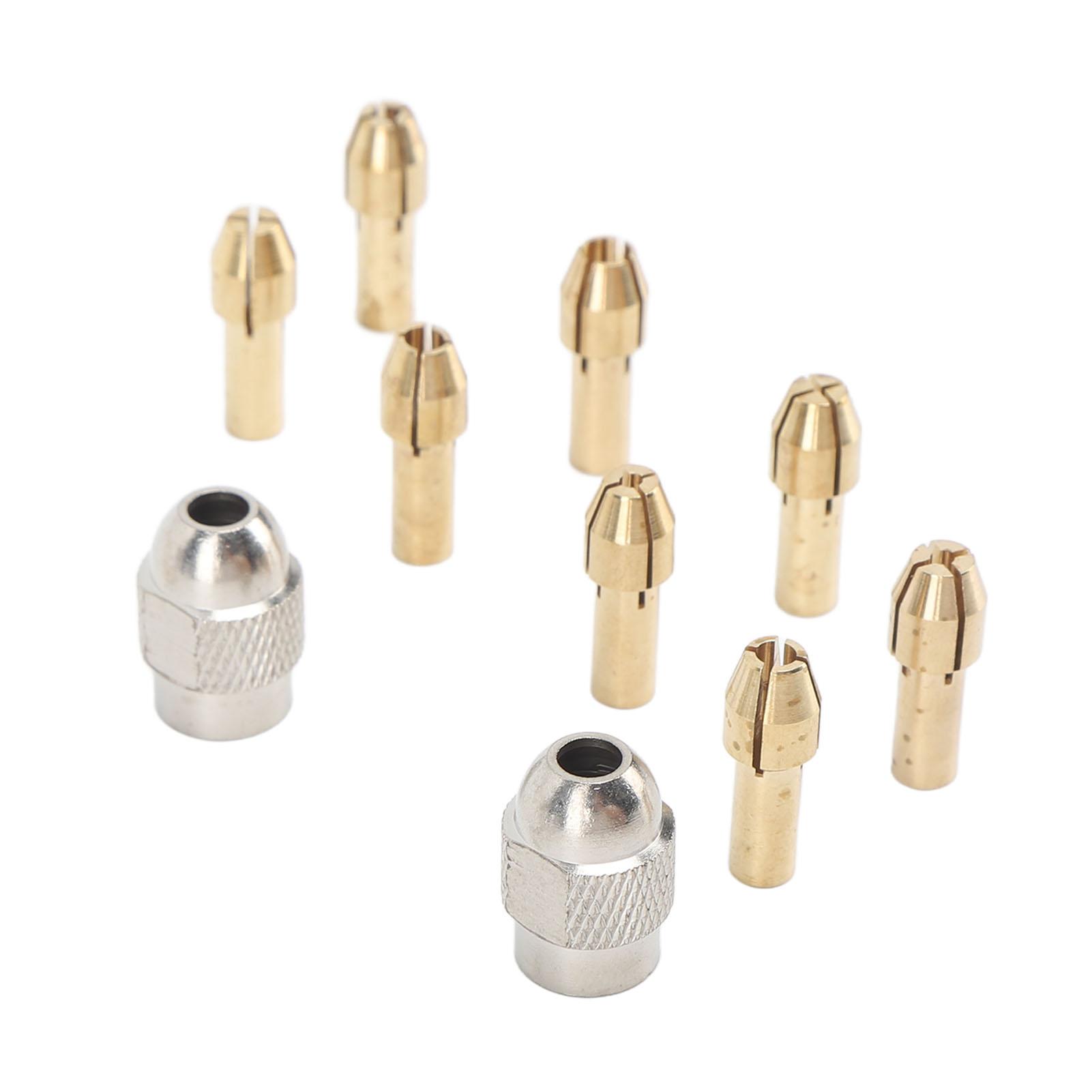 

10PCS Drill Chuck Collet Set Brass Electric Drill Keyless Bit Collet Chuck Fast Change Adapter Tool for Replacement