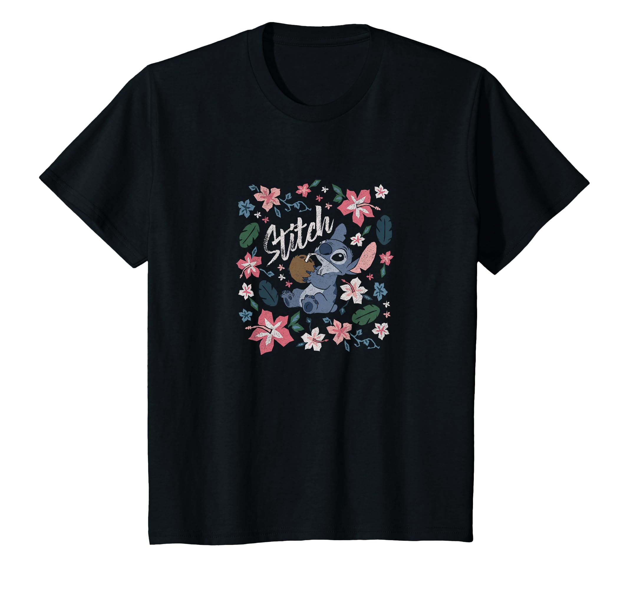 

Kids Disney Lilo & Stitch Relax Stitch Floral Antique Toddler T-Shirt