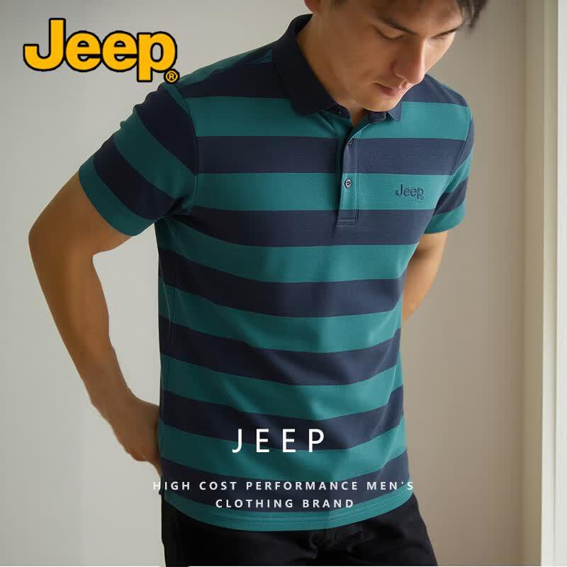 JEEP Men s Breathable Striped Polo T-Shirt XL