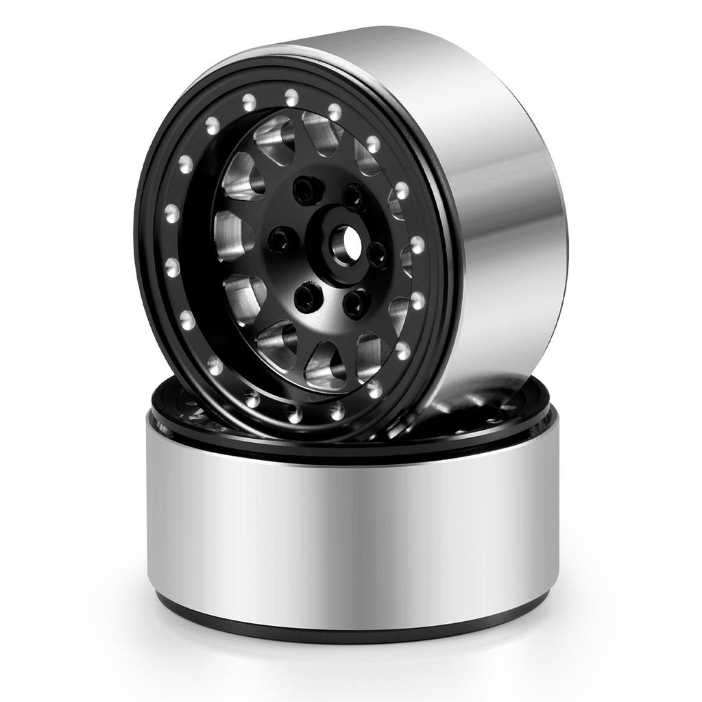 RCMAZO 1,3" Aluminiowa Felga Beadlock z Ujemnym Offsetem 1,3" Piasta Koła do Samochodu RC Crawler SCX24 TRX4M 124 118 Ulepszenie (czarny)