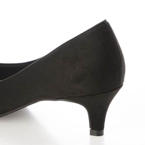 Pitti PDAM43002 Women's Black Suede Pumps, Size 24.0 Cm