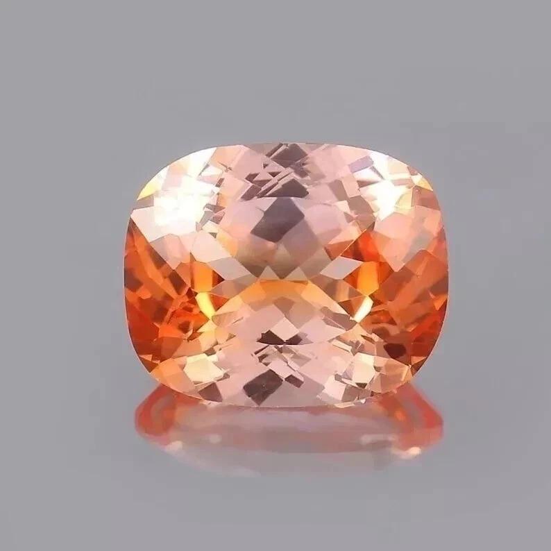 10+ Ct Natural Padparadscha Sapphire Cushion Cut Stunning Certified Gemstone