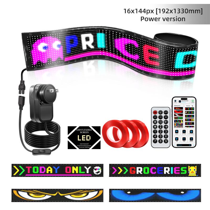 Inteligentny ekran LED do samochodu: Bluetooth sterowany aplikacją, elastyczny wyświetlacz w pełnym kolorze do okien i drzwi