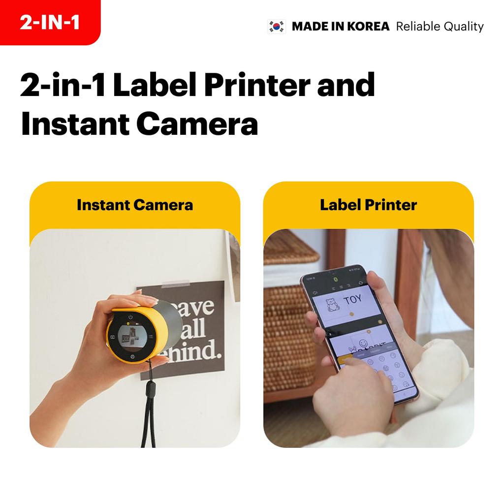 Kodak Memo Shot ERA Toy Camera Photo Label Printer with 1 White & Roll,