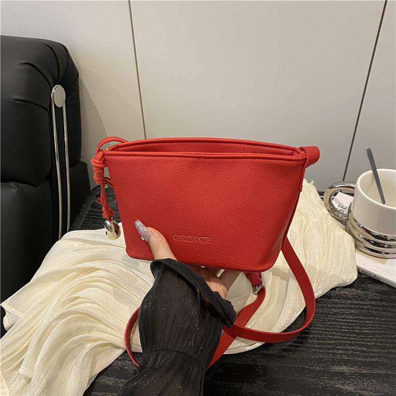 Nischen-Litschi-Muster Eimerbeutel Damen Neu Senmeng Einzel Schulter Schrägband Damen Tasche Trendige Mode Handy Tasche