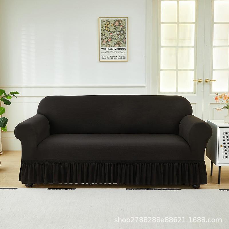 All Inclusive Elastic Sofa Set Skirt Style Dust Proof and Anti Slip All Cover for Three People and One Person Universal Cover with Tassels