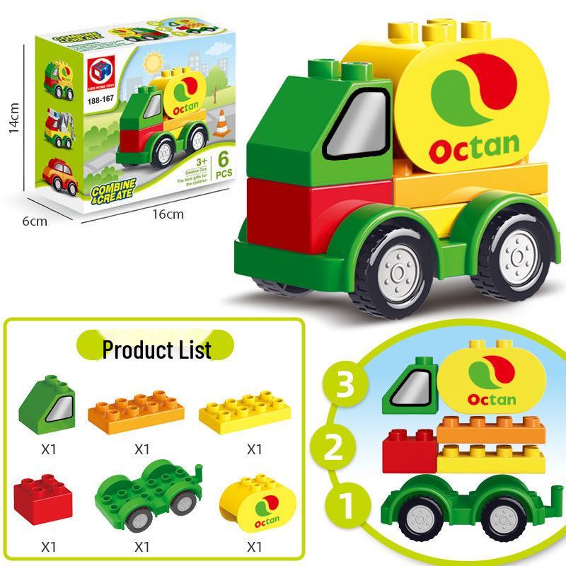 Versatile Engineering Car Toy: Suitable with LEGO Large Bricks, Encourages Creativity and Learning In Children, Ideal for Small Gifts.