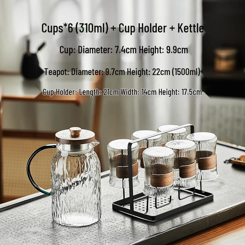 Shangqi Chinese Style Striped Glass Water Set