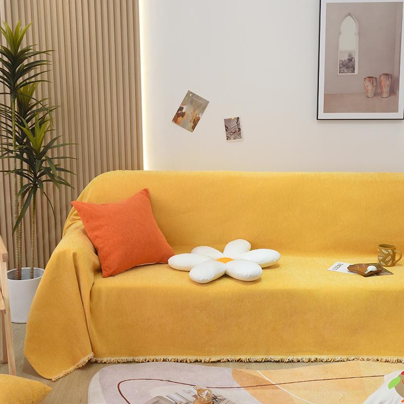 Solid Color Soft Knitted  Blanket   Sofa Protector Solid Smooth Fabric Velvet   Blanket for Bed Travel Protective Cover