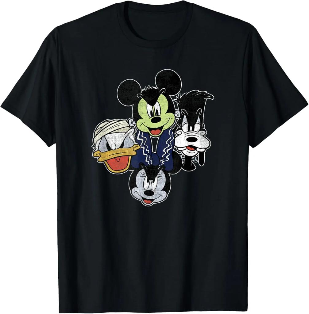 Fashion Casual Disney Mickey and Friends Halloween Group Shot Costumes T-Shirt S-4XL Summer