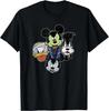 Moda Casual Disney Mickey e Amigos Halloween Foto em Grupo Fantasias Camiseta P-4GG Verão